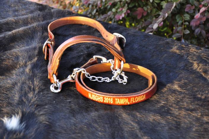 These show halters display dates and locations for sentimental value!